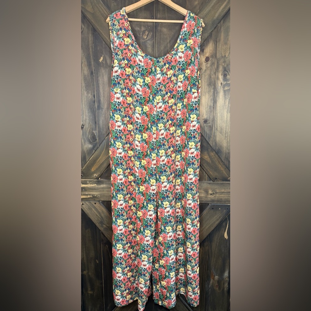 Petal And Pup Women’s XL Orange Yellow Floral Wide Leg Cropped Jumpsuit